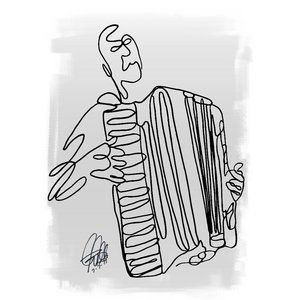 Accordion Player Music Instrument Poster Print Wall Art 18x24